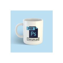 Bikutumutluluk BKM29791169 Grafik Tasarımcı Serisi I Love You Photoshop Kupa