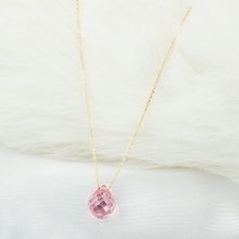 Bilezikçi Pembe Damla Taşlı 14 Ayar Kadın Altın Kolye