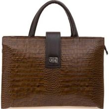 Bilik Deri BLM093045 Toprak Kroko-Kahve Deri Unisex Laptop ve Evrak Çantası