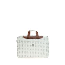 Bilik Deri BRIEFCASE-MN Monogram Beyaz Taba Unisex Laptop & Evrak Çantası