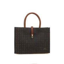 Bilik Deri SYM 517-MN Monogram Siyah/Taba Kadın Omuz Çantası