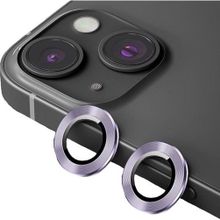 Binano iPhone 14-14 Plus Metal Ring Mor Kamera Koruyucu