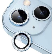 Binano iPhone 14 14 Plus Taşlı Deniz Mavisi Kamera Koruyucu