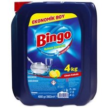 Bingo 4 kg Limonlu Sıvı Bulaşık Deterjanı (4 adet)