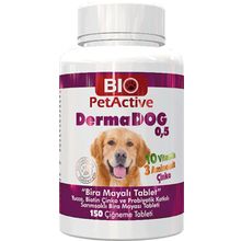 Bio PetActive Derma Dog 0.5 150 Tablet öpekler için Bira Mayası Tableti