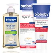 Biobaby Hassas Bebek Cildine Özel 75 ml Pişik Kremi + 500 ml Saç ve Vücut Şampuanı