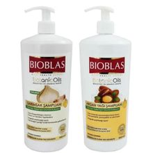 Bioblas 1000 ml Kokusuz Sarımsak Şampuanı + 1000 ml Argan Yağı Şampuanı