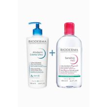 Bioderma Atoderm 500 ml Creme Ultra+500 ml Sensibio H2o Set