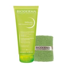 Bioderma Sebium Foaming Gel Active Arındırıcı 200 ml Yüz Temizleme Jeli + Bilek Havlusu