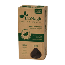 Biomagic 5.00 Açık Kahve Keratin ve Argan Yağlı Organic Krem Saç Boyası