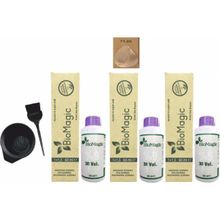 Biomagic Amonyaksız Organik Keratin + Argan Yağlı 11.00 Fildişi Sarısı 3x60 ml Saç Boyası + 90 ml Oksidan + Boyama Seti