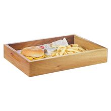 Biradlı GRV-1885 33x23x5,5 cm Ceviz Hamburger Sunum Kasası