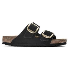 Birkenstock Arizona Big Buckle NU 1023239 Black Siyah Nubuk Deri Kadın Çift Bantlı Terlik