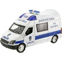 Birlik Oyuncak 77228 Işıklı Metal Çekbırak Polis Ekip Otosu