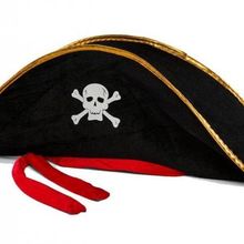 Bisepetim 50x20 cm Kadife Jack Sparrow Denizci Korsan Şapkası