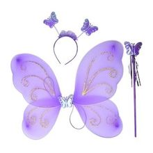 Bisepetim 50x37 cm Lila Kelebek Kanadı Tacı ve Sopası