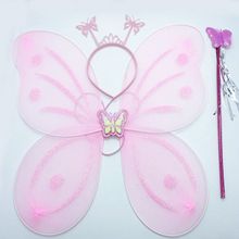 Bisepetim 50x37 cm Toz Pembe Kelebek Kanadı Tacı ve Sopası