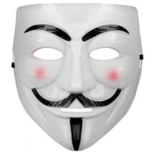 Bisepetim Beyaz Renk Pembe Yanaklı V For Vendetta Maskesi