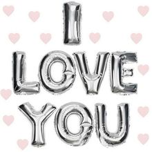Bisepetim I Love You Folyo Gümüş 35 cm Balon