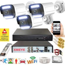 Bises BS 3312W Hareket Algılamalı 5 MP Lens 12 Warm Led Gece Renkli Gösteren Güvenlik Kamerası Seti - 3 Kameralı