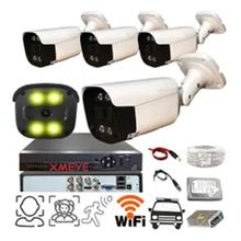 Bises BS2404W 4 Kameralı Yüz Tanımalı Hareket Algılayan 5 mp Lens Gece Renkli Gösteren Metal Kasa Güvenlik Kamerası Seti