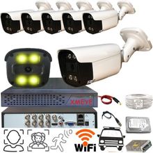 Bises BS2404W 6 Kameralı 1080p Yüz Tanımalı Hareket Algılayan 5 mp Lens Gece Renkli Gösteren Metal Kasa Güvenlik Kamerası Seti
