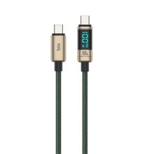 Bix 1 mt Bronz Type-C to Type-C 100W 480 MBPS E-Marker Çipli LED Dijital Ekranlı Şarj ve Data Kablosu