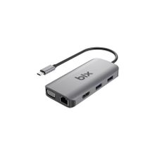 Bix BX17HB Type-C To Gigabit Ethernet HDMI PD USB 3.2 Micro SD/SD VGA Çoklayıcı Adaptör