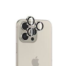 Bix iPhone 16 Pro / 16 Pro Max 9H Gerçek Cam Crystal AR+AF Doğal Titanyum Lens Koruyucu