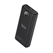 Bix PB201 Siyah 20000 mAh 22.5W 3 Çıkışlı USB QC 4.0 Type-C PD LCD Göstergeli Powerbank