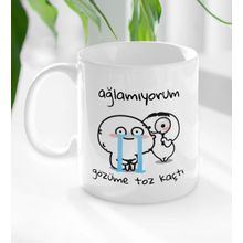 BK 1 Gift Gözüme Toz Kaçtı Tasarımlı Beyaz Kupa Bardak