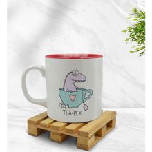 BK 1 Gift Tea Rex Tasarımlı İçi Kırmızı Beyaz Renkli Kupa Bardak