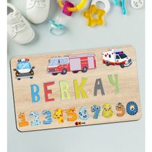 BK 1 Toys Çocuklara Özel Isimli Büyük Boy Ahşap Eğitici Yapboz 50X30 cm Puzzle