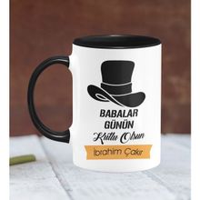 BK 24-296S Kişiye Özel Babalar Günü Temalı Siyah Beyaz Kupa Bardak
