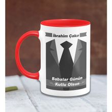 BK 25-273K Kişiye Özel Babalar Günü Temalı Beyaz Kırmızı Kupa Bardak