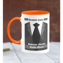 BK 25-369T Kişiye Özel Babalar Günü Temalı Turuncu Kupa Bardak