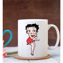 BK Betty Boop Tasarımlı Beyaz Kupa Bardak