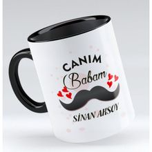 BK Canım Babam Tasarımlı Siyah Kupa Bardak