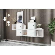 BK Concept Beyaz 170 cm DRS-1009-Ç 4 Kapaklı Raflı Duvara Monte Ayaksız Dresuar