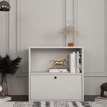 BK Concept ÇA-D-1046-Ç Beyaz 65 cm Düşer Kapaklı Raflı Çok Amaçlı Dolap