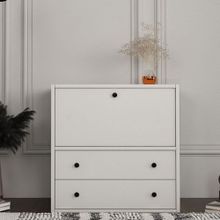 BK Concept ÇA-D-1048-Ç Beyaz 65 cm Düşer Kapaklı Çekmeceli Çok Amaçlı Dolap