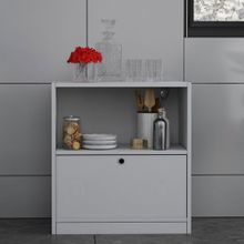 BK Concept ÇA-D-1139-Ç 65,4 cm Çıtasız Kapaklı Raflı Beyaz Çok Amaçlı Dolap