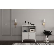 BK Concept Çıtasız AYK-1075-Ç Ayaklı İki Kapaklı Raflı Beyaz Ayakkabılık