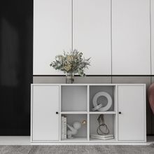 BK Concept Çıtasız KNS-1169-Ç İki Kapaklı Raflı Beyaz Konsol