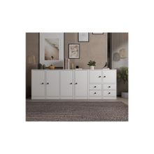 BK Concept KNS-1085-Ç Beyaz 195 cm Dolaplı Çekmeceli Konsol