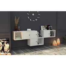 BK Concept KNS-1141-Ç Beyaz 201 cm Raflı Dolaplı Duvar Konsolu