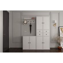 BK Concept PRT-1030-Ç Duvar Askılıklı Ayakkabılıklı Çekmeceli Beyaz 130 cm Portmanto