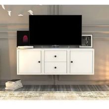 BK Concept TV-1207-Ç Beyaz Çekmeceli Duvar Tv Ünitesi