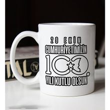 BK Gift 100 Yıl Hediyesi 29 Ekim Temalı 2 Beyaz Kupa