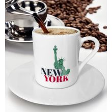 BK Gift Beyaz New York Tasarımlı Türk Kahvesi Fincanı